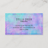 水彩モダントレンディー紫ブルー 名刺 (裏面)