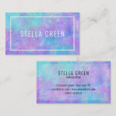 水彩モダントレンディー紫ブルー 名刺 (正面/裏面)