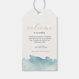 水彩モダンビーチ結婚式ようこそラベル ギフトタグ