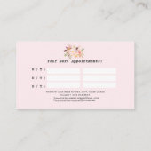 水彩モダンピンク赤面花 予約カード (裏面)