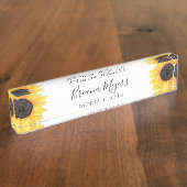 水彩モダンフローラひまわり事業 デスクネームプレート (側面)