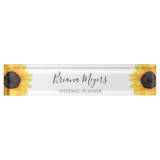 水彩モダンフローラひまわり事業 デスクネームプレート (正面)