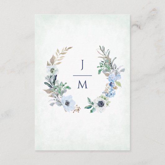 水彩モダンフローラアネモン結婚ズ詳細 エンクロージャーカード (裏面)