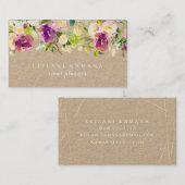 水彩モダンフローラクラフ素朴ト 名刺 (正面/裏面)