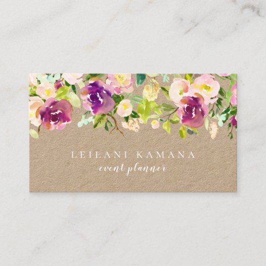 水彩モダンフローラクラフ素朴ト 名刺 (正面)