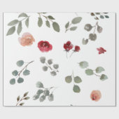 水彩モダンフローラバラの折り返し紙 ラッピングペーパー (フラット)