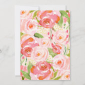 水彩モダンフローラブライダルシャワー招待 招待状 (裏面)