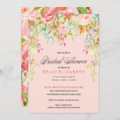 水彩モダンフローラブライダルシャワー招待 招待状 (正面/裏面)