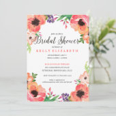 水彩モダンフローラブライダルシャワー招待 招待状 (スタンド正面)