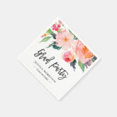 水彩モダンフローラ卒業パーティー スタンダードカクテルナプキン (角)