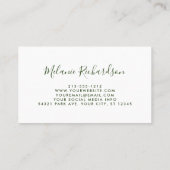 水彩モダンフローラ緑 名刺 (裏面)