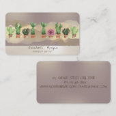 水彩モダンブラシのストロークサボテン 名刺 (正面/裏面)