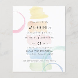 水彩モダンブラシストローク結婚式招待状