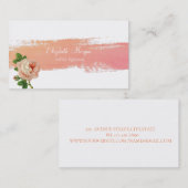 水彩モダンブラシストローク，バラ 名刺 (正面/裏面)