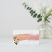 水彩モダンブラシストローク，バラ 名刺 (スタンド正面)