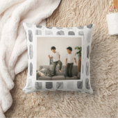 水彩モダンブラシ灰色 |写真 クッション (ブランケット)