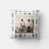 水彩モダンブラシ灰色 |写真 クッション (正面)