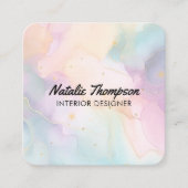 水彩モダンブランディング及びマーケティング抽象芸術 スクエア名刺 (正面)