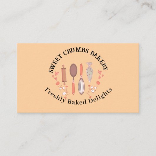 水彩モダンベーキング&料理器具ベーカリー 名刺 (正面)