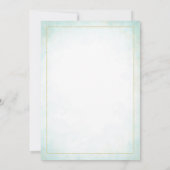 水彩モダンリングや輪小枝開花ティール(緑がかった色)幾何学的 セーブザデート (裏面)