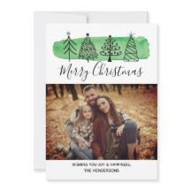 水彩モダン写真カード