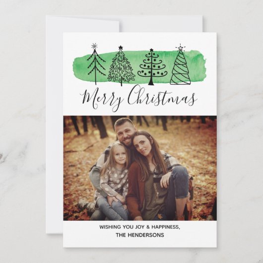 水彩モダン写真カード シーズンカード (正面)