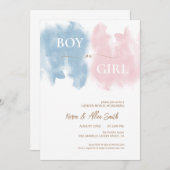 水彩モダン性別発表 招待状 (正面/裏面)