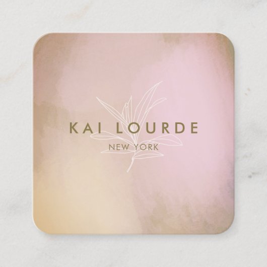 水彩モダン抽象芸術スクウェア名刺 スクエア名刺 (正面)