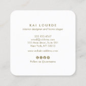 水彩モダン抽象芸術スクウェア名刺 スクエア名刺 (裏面)