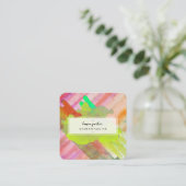 水彩モダン抽象芸術絵を描アーティストストローク スクエア名刺 (スタンド正面)