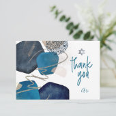 水彩モダン抽象芸術(ユダヤ教の)バル・ミツバーありがとう サンキューカード (スタンド正面)