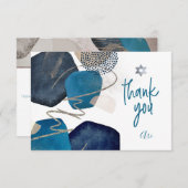 水彩モダン抽象芸術(ユダヤ教の)バル・ミツバーありがとう サンキューカード (正面/裏面)