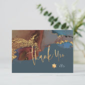 水彩モダン抽象芸術（ユダヤ教の）バル・ミツバーありがとう サンキューカード (スタンド正面)