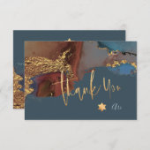 水彩モダン抽象芸術（ユダヤ教の）バル・ミツバーありがとう サンキューカード (正面/裏面)