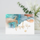 水彩モダン抽象芸術（ユダヤ教の）バル・ミツバーありがとう   サンキューカード (スタンド正面)