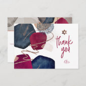 水彩モダン抽象芸術(ユダヤ教の)バル・ミツバーありがとう サンキューカード (正面/裏面)