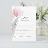 水彩モダン春ピンクチューリップ  出欠カード (スタンド正面)