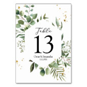 水彩モダン緑ユーカリ緑枠  テーブルナンバー (裏面)