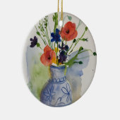 水彩モダン花 セラミックオーナメント (右)