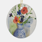 水彩モダン花 セラミックオーナメント (左)