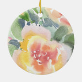 水彩モダン花 セラミックオーナメント (裏面)