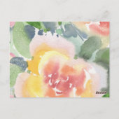 水彩モダン花 ポストカード (裏面)