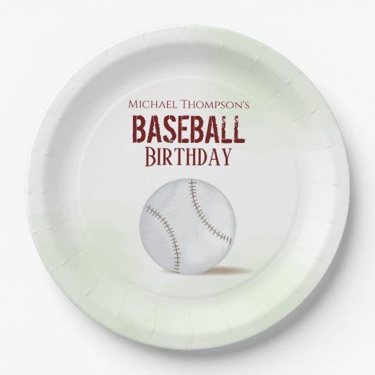 水彩モダン誕生日素朴ヴィンテージ ペーパープレート (正面)