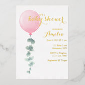 水彩モダン赤ちゃんシャワー招待状 箔招待状 (正面)