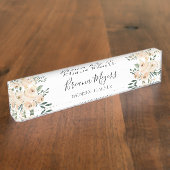 水彩モダン赤面ピーチアジサイ事業 デスクネームプレート (側面)