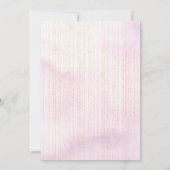 水彩モダン3Dピンクの花ブライダルシャワー 招待状 (裏面)