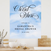 水彩モダン クラウドナイン ブライダルシャワー ウェルカム ポスター (キッチン)