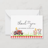 水彩モダン ファーム バースデー ベイビー シャワー ノートカード (正面)