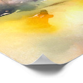 水彩モチベーションプリントウォールアート ポスター (角)