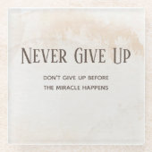 水彩モチベーション引用文 ガラスコースター (正面)